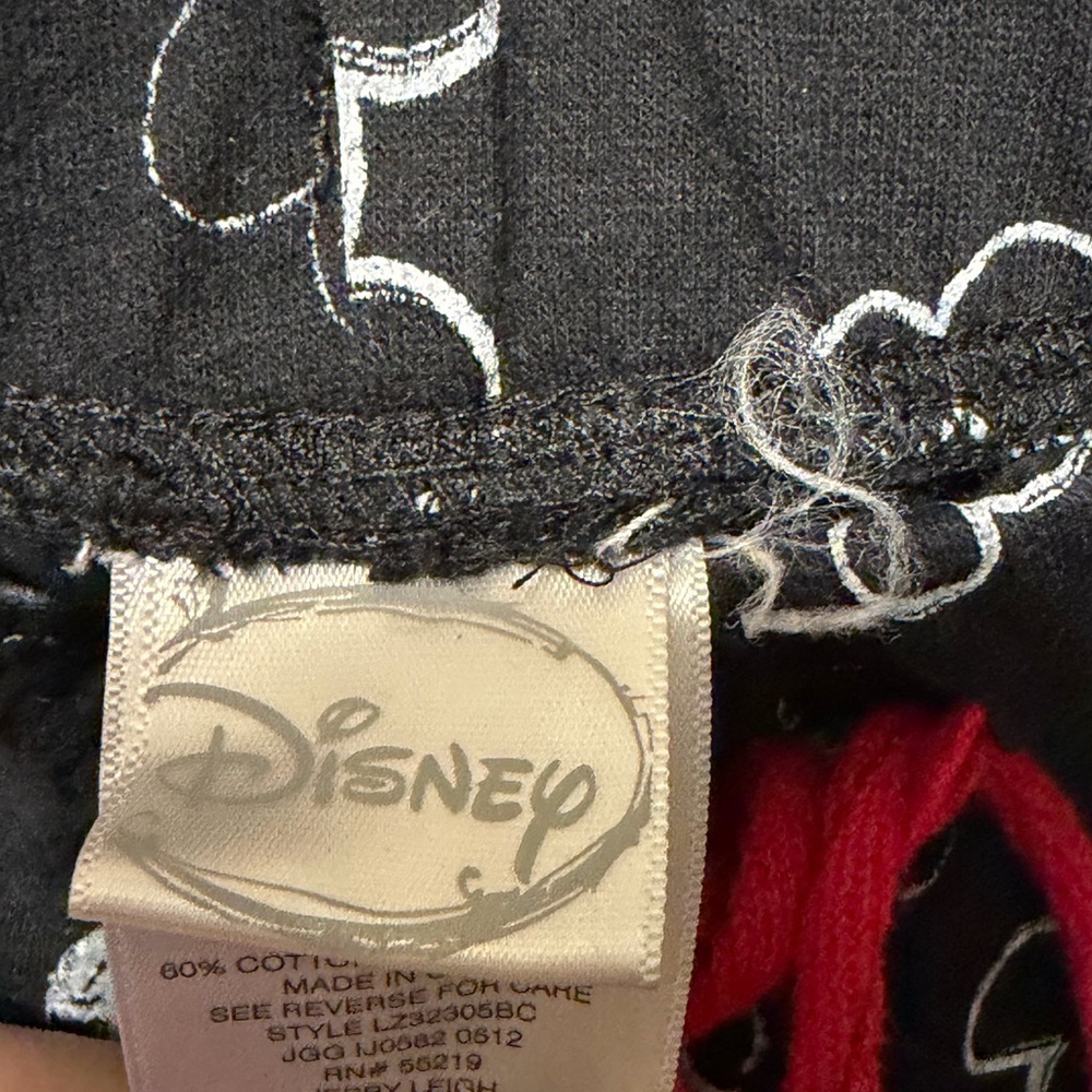 Juniors Mickey Mouse Pajama Pants with Red Drawstring - Picture 5 of 6